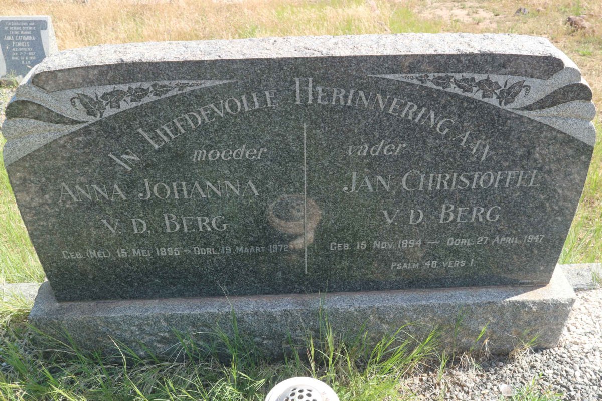 BERG Jan Christoffel, v.d. 1894-1947 &amp; Anna Johanna NEL 1895-1972