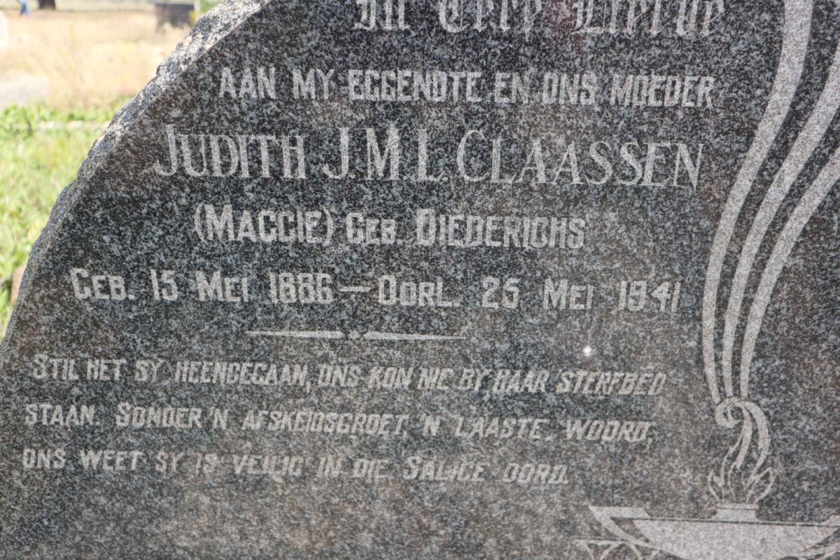 CLAASSEN Judith J.M.L. nee DIEDERICHS 1886-1941