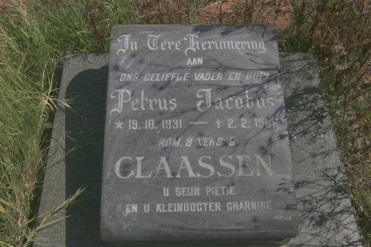 CLAASSEN Petrus Jacobus 1931-1966
