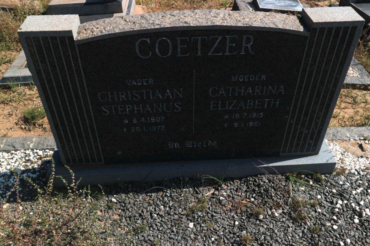 COETZER Christiaan Stephanus 1907-1972 &amp; Catharina Elizabeth 1915-1961