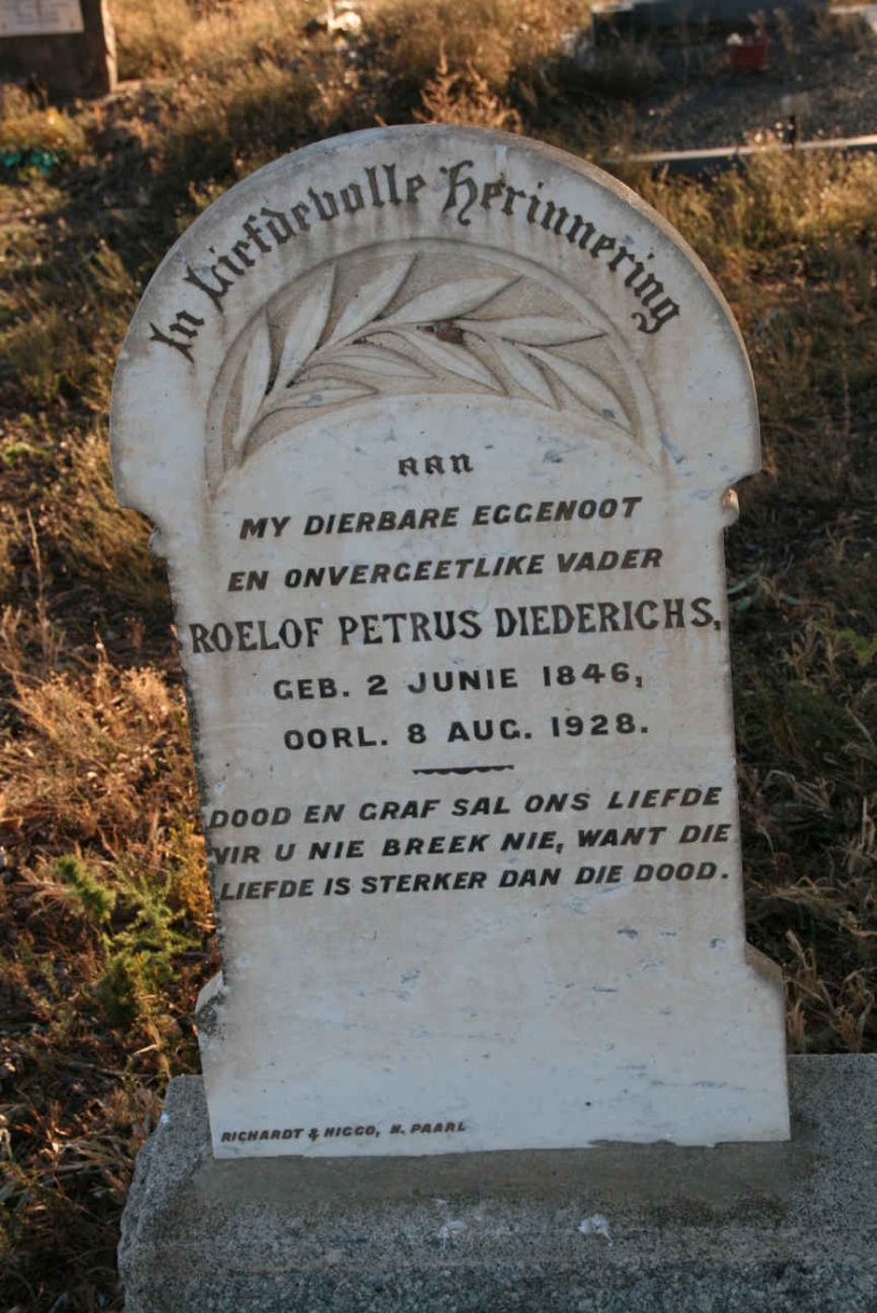 DIEDERICHS Roelof Petrus 1846-1928