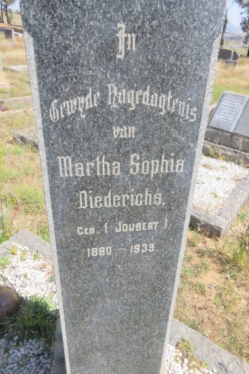 DIEDERICHS Martha Sophia nee JOUBERT 1880-1939