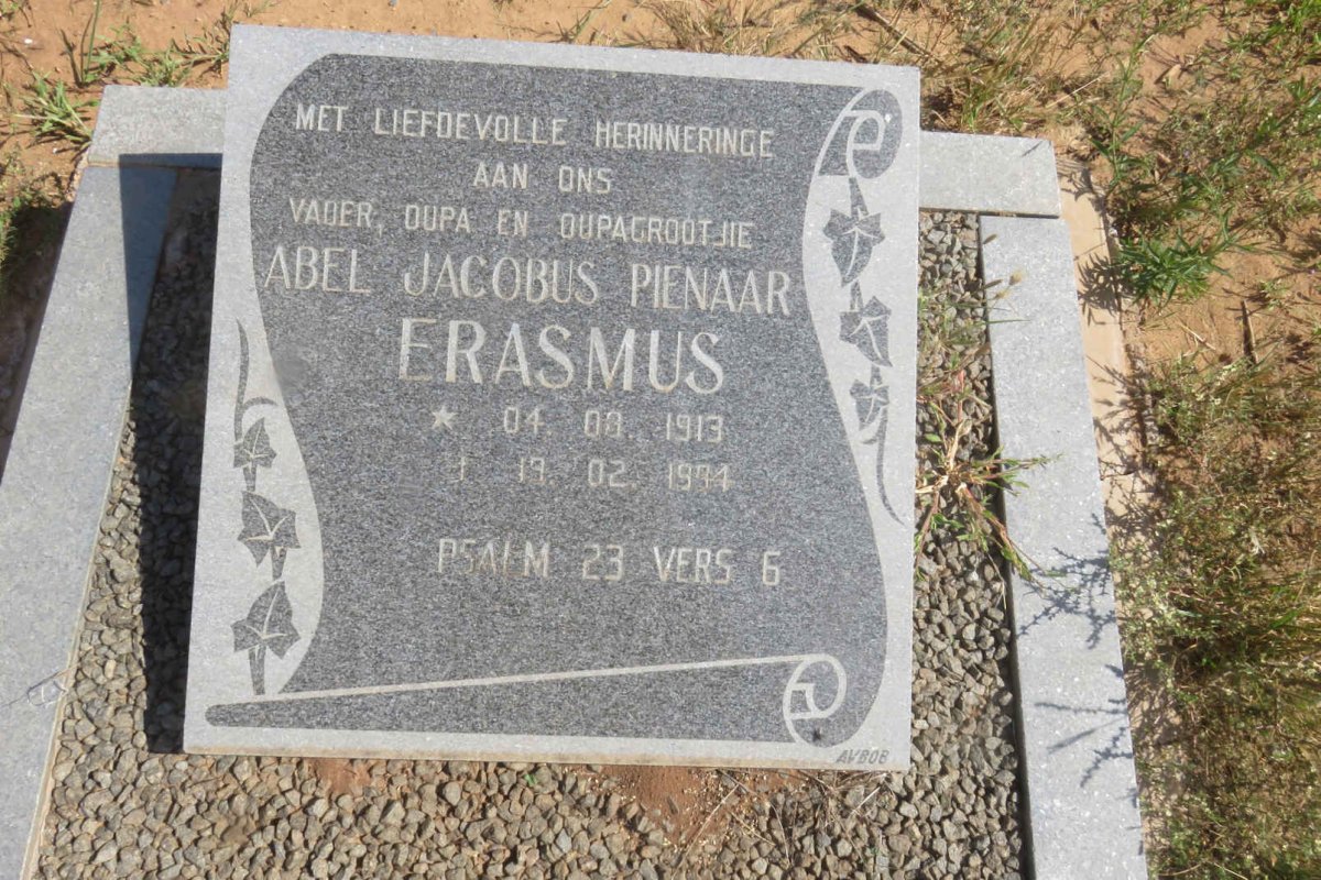 ERASMUS Abel Jacobus Pienaar 1913-1994