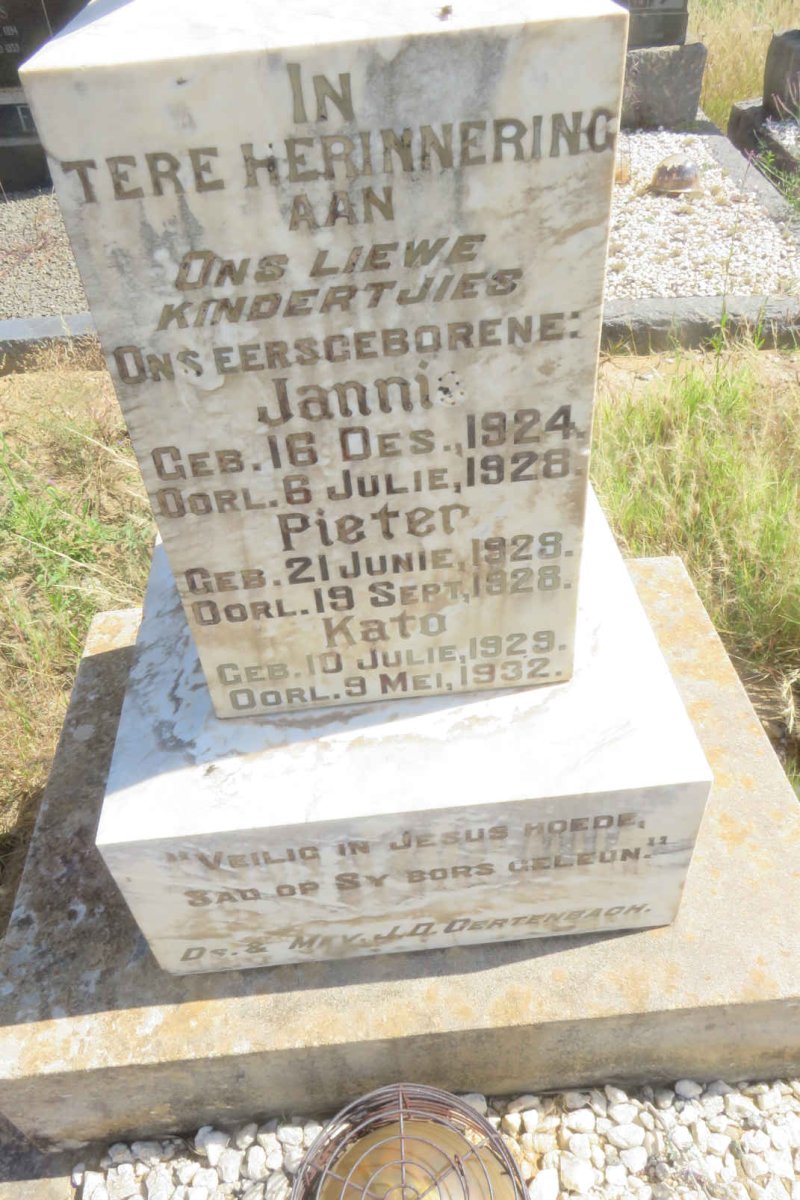 GERTENBACH Jannie 1924-1928 :: GERTENBACH Pieter 1928-1928 :: GERTENBACH Kato 1929-1932