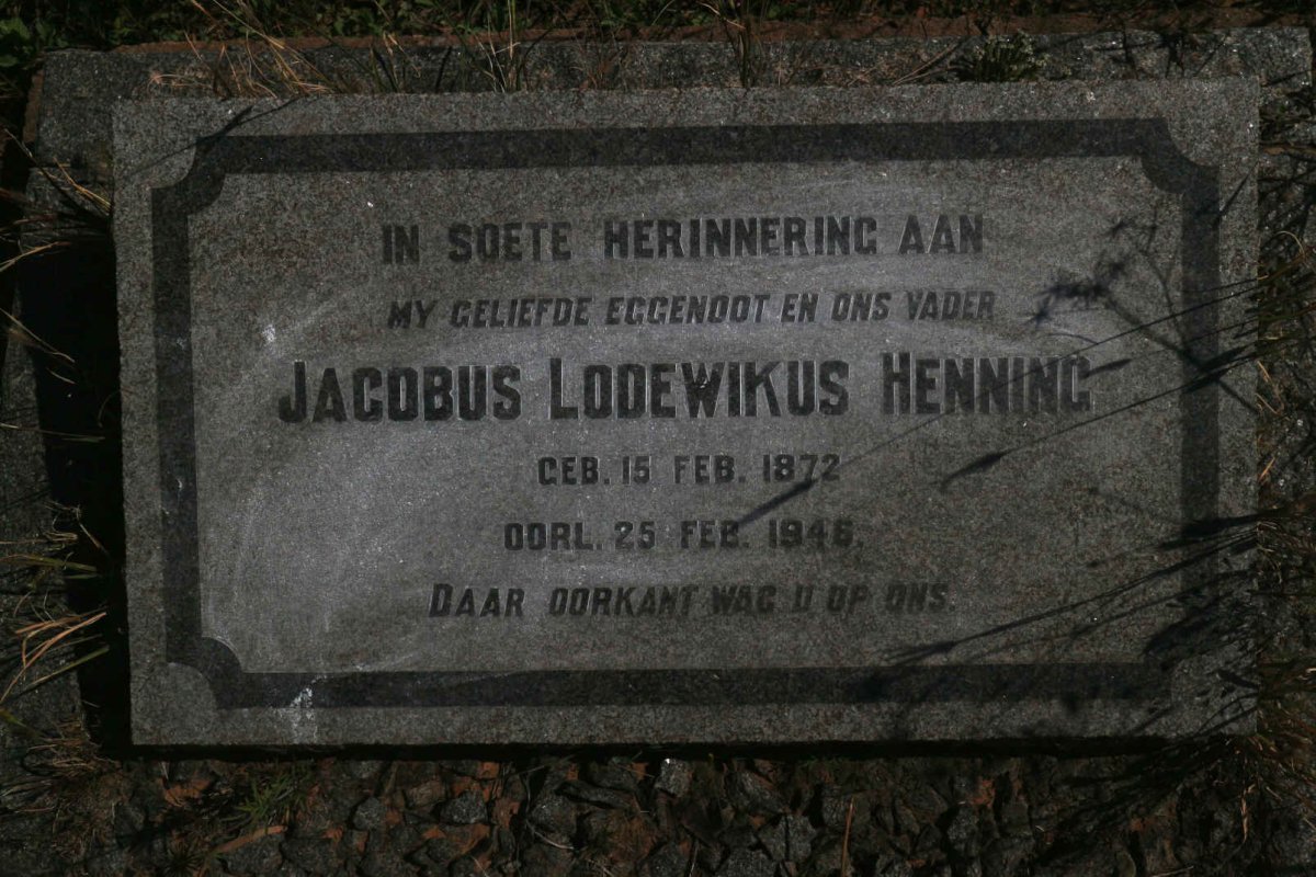 HENNING Jacobus Lodewikus 1872-1946