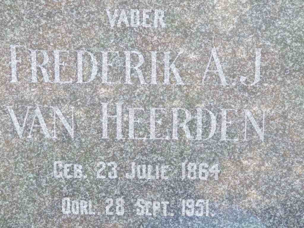 HEERDEN Frederik A.J., van 1864-1951