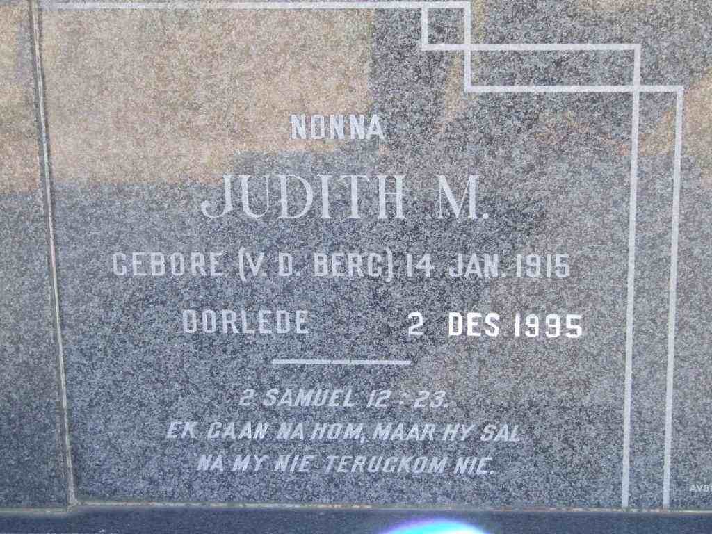 HEERDEN Judith M., nee V.D. BERG 1915-1995
