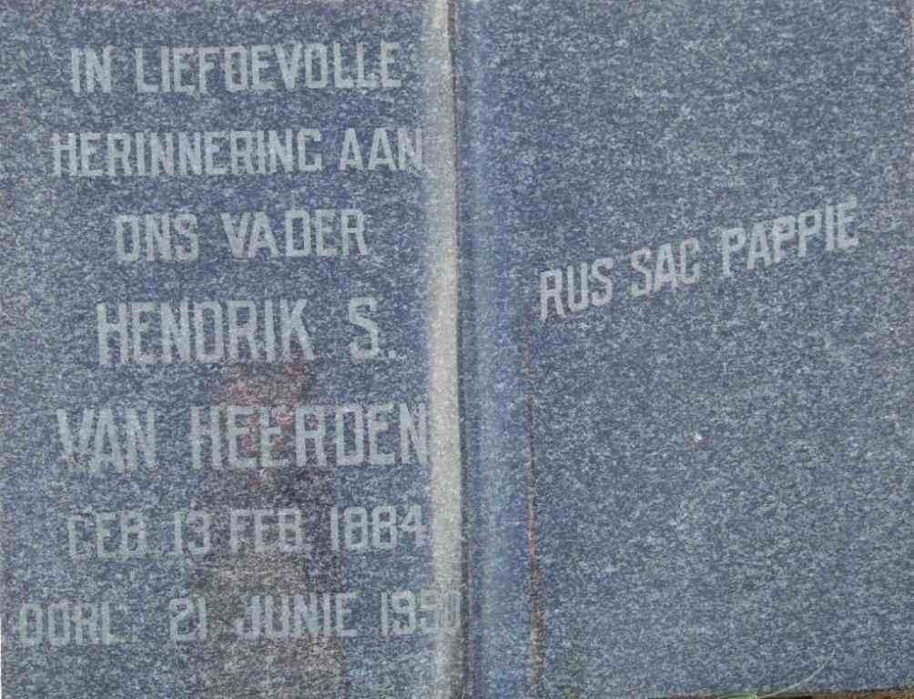 HEERDEN Hendrik S., van 1884-1950