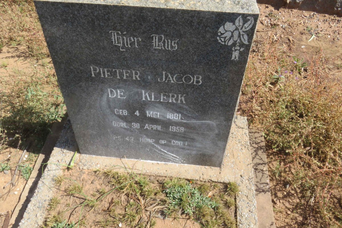KLERK Pieter Jacob, de 1881-1958