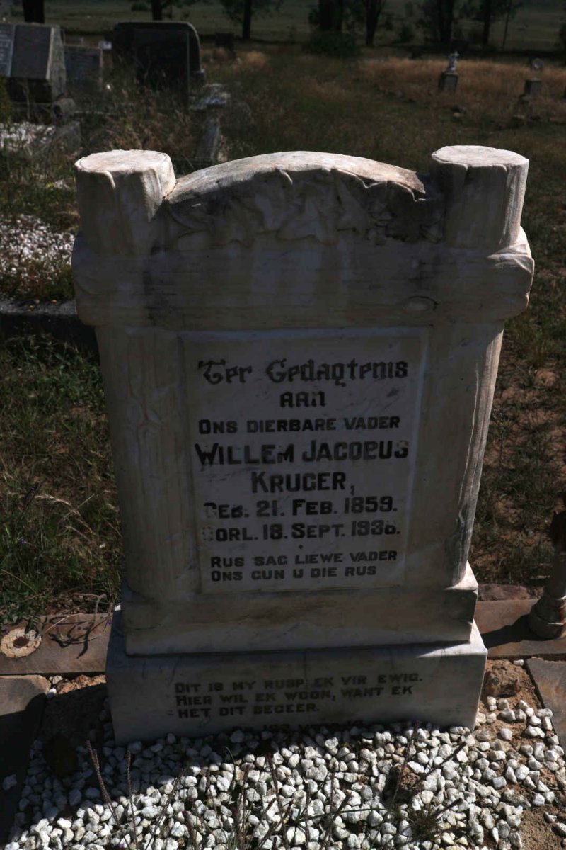 KRUGER Willem Jacobus 1859-1936