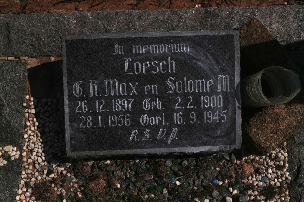 LOESCH C.H. Max 1897-1956 &amp; Salome M. 1900-1945