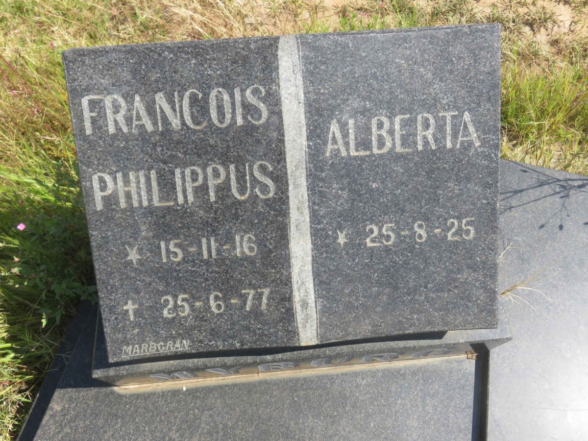 MYBURG Francois Philippus 1916-1977 &amp; Alberta 1925-