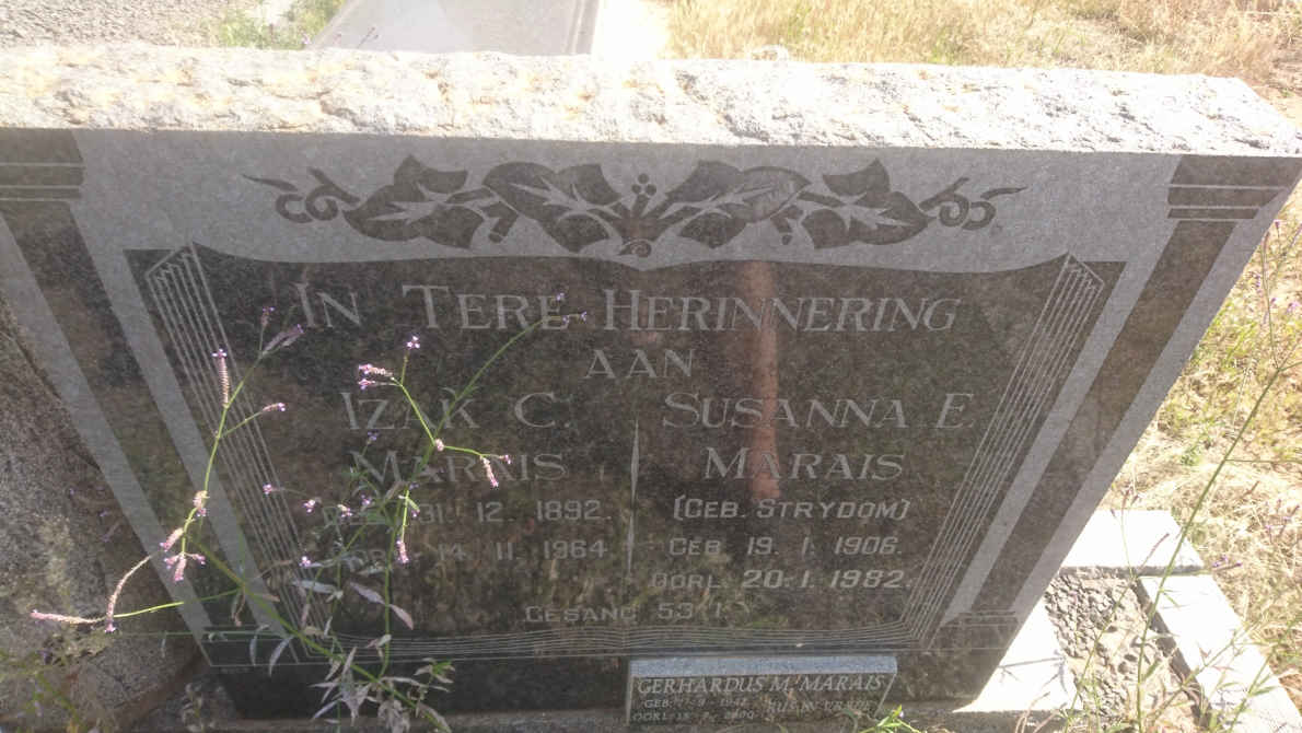 MARAIS Izak C. 1892-1964 &amp; Susanna E. STRYDOM 1906-1982