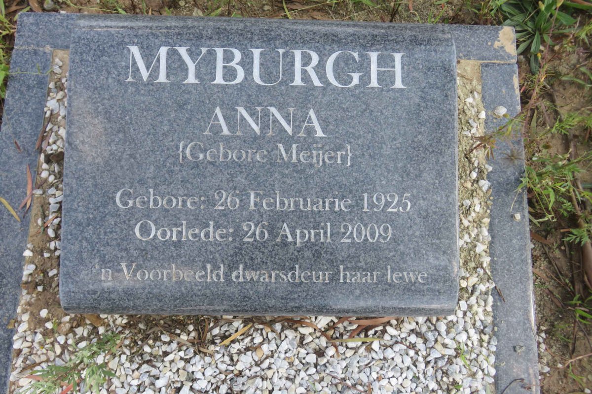 MYBURGH Anna nee MEIJER 1925-2009