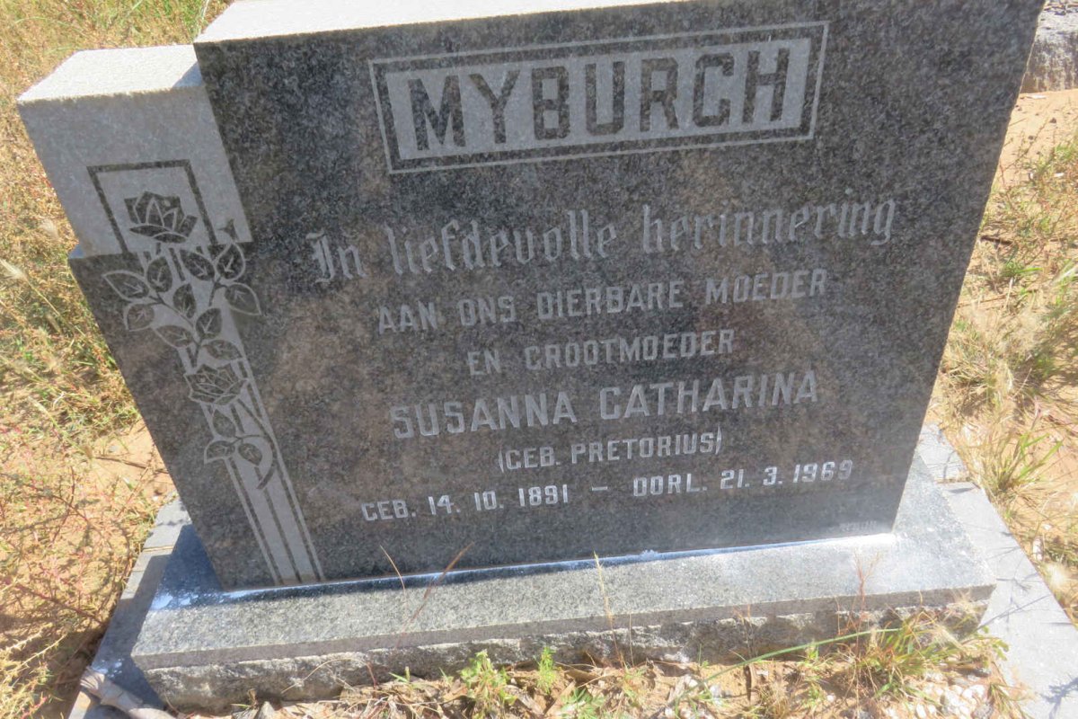 MYBURGH Susanna Catharina nee PRETORIUS 1891-1969