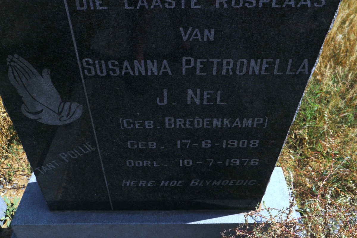NEL Susanna Petronella J. nee BREDENKAMP 1908-1976