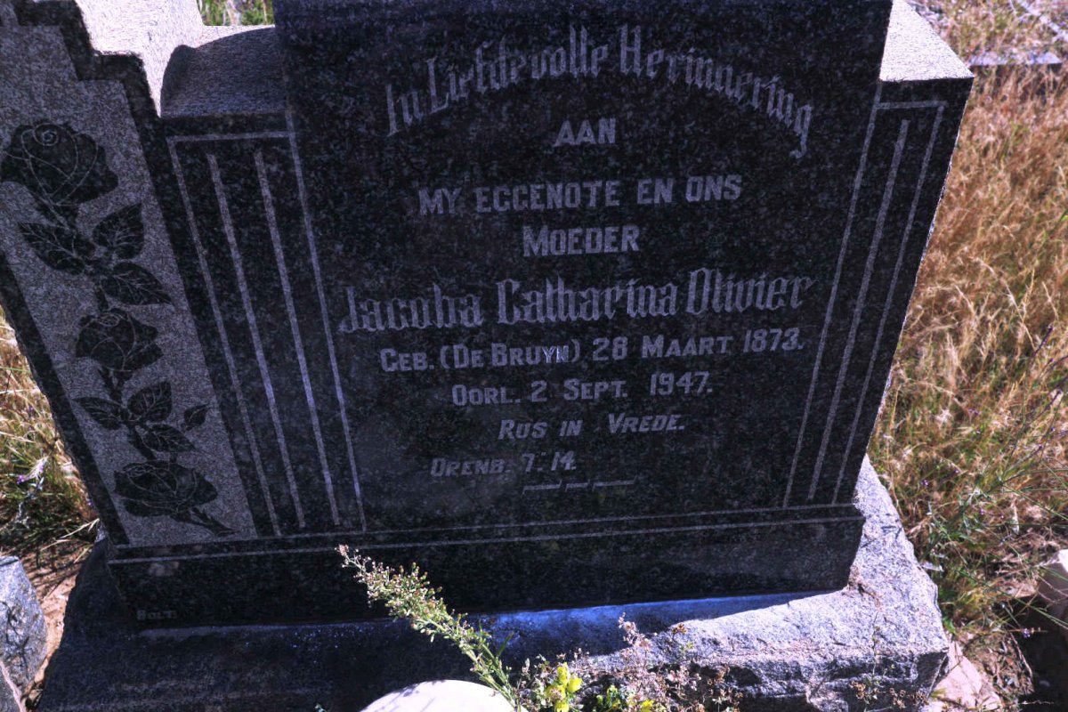 OLIVIER Jacoba Catharina nee DE BRUYN 1873-1947