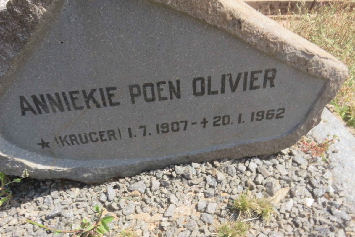 OLIVIER Anniekie Poen nee KRUGER 1907-1962
