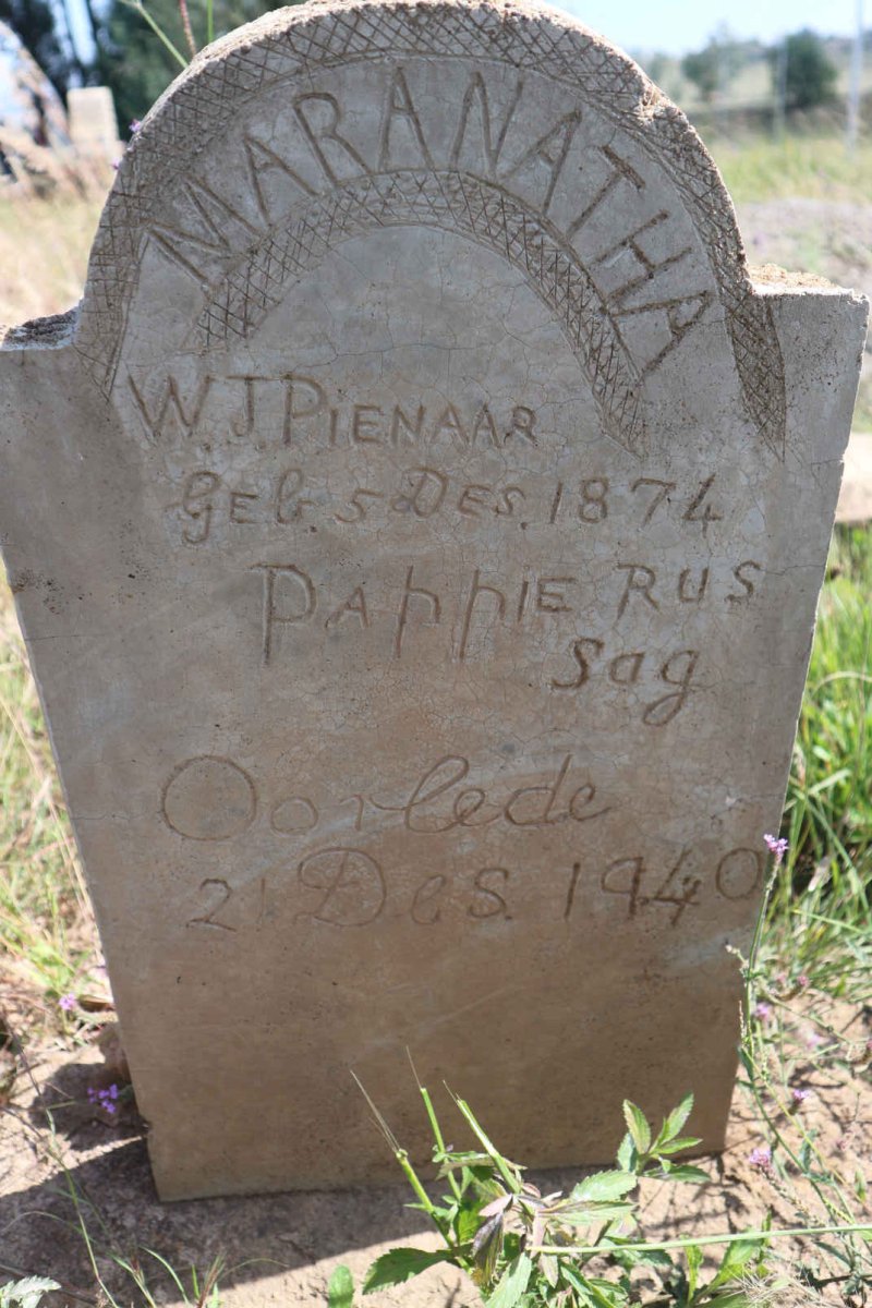 PIENAAR W.J. 1874-1940