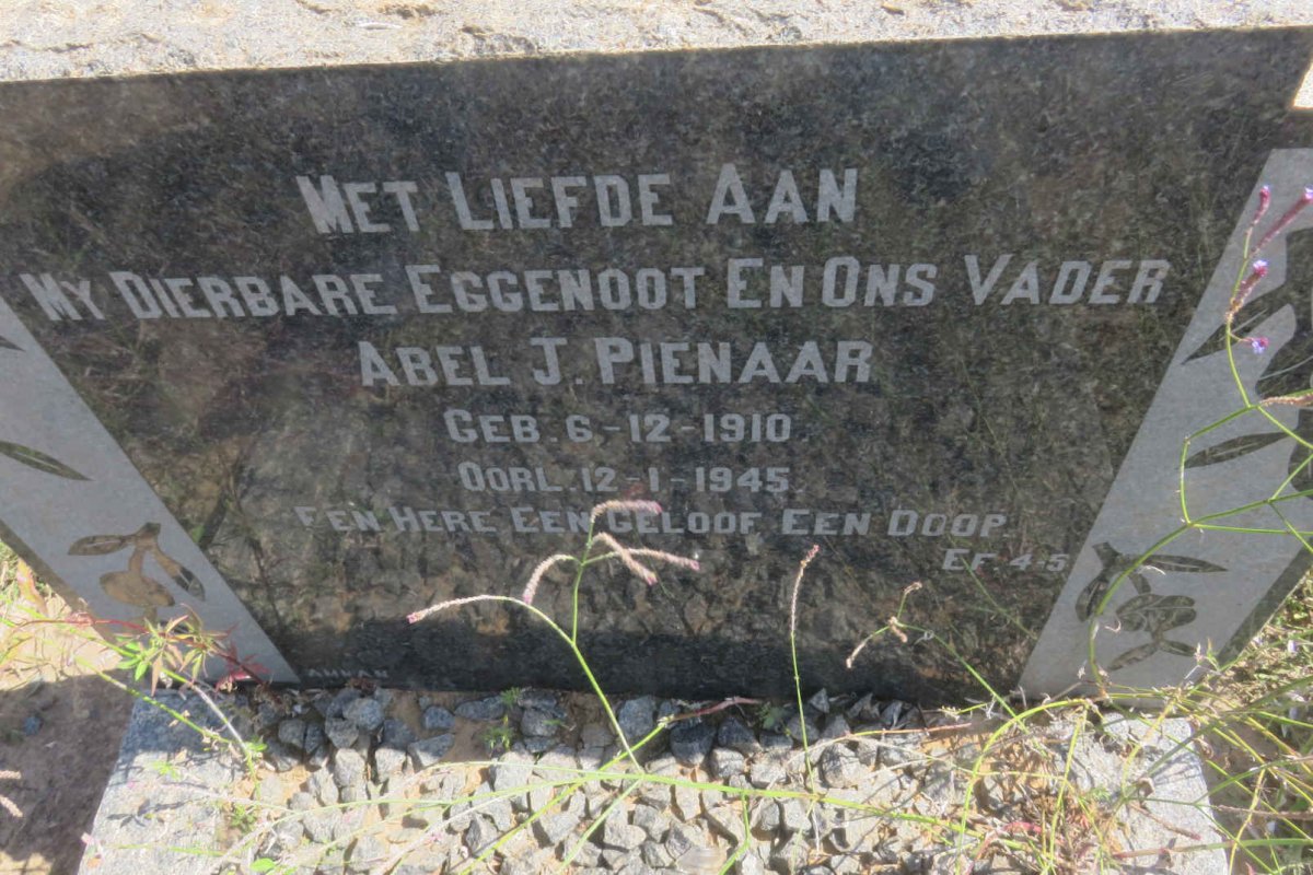 PIENAAR Abel J. 1910-1945