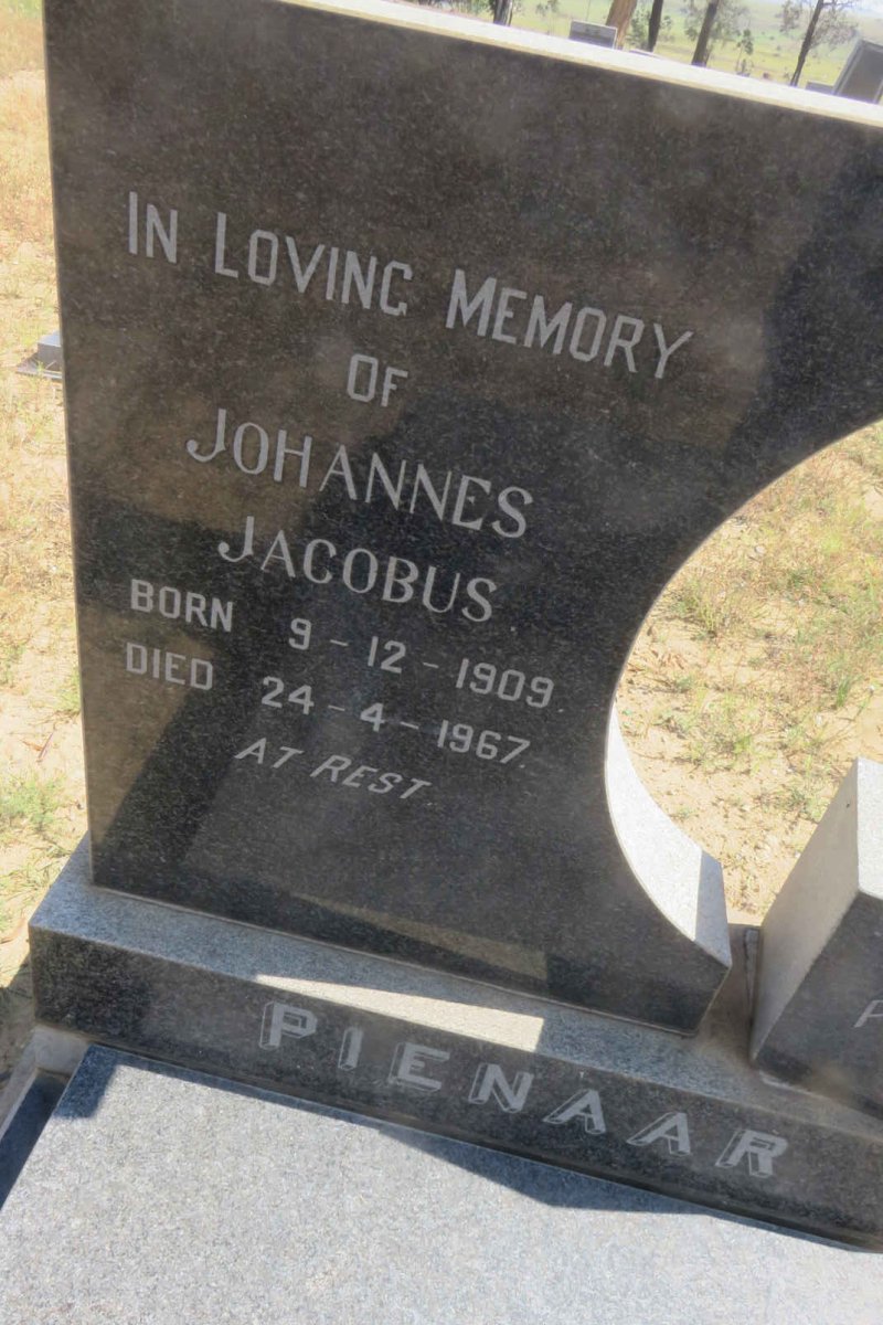 PIENAAR Johannes Jacobus 1909-1967