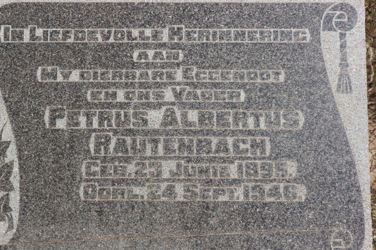 RAUTENBACH Petrus Albertus 1895-1946