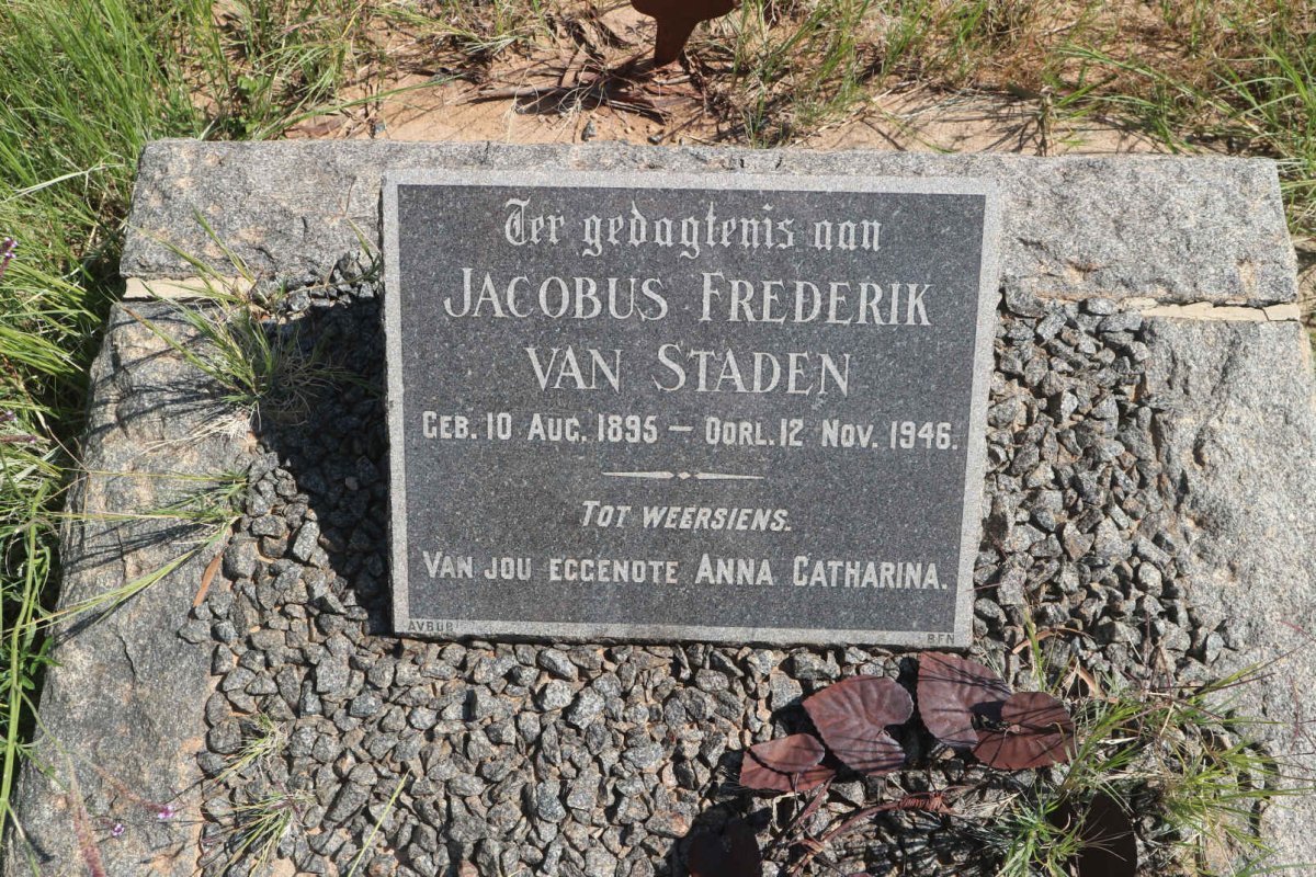 STADEN Jacobus Frederik, van 1895-1946