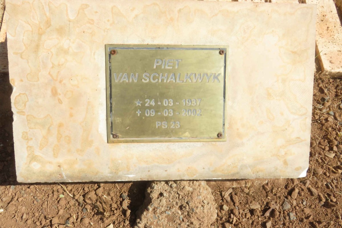 SCHALKWYK Piet, van 1937-2002