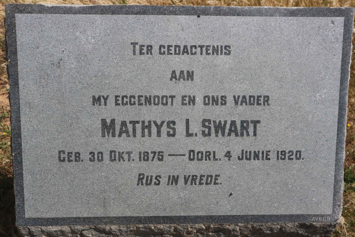 SWART Mathys L. 1875-1920