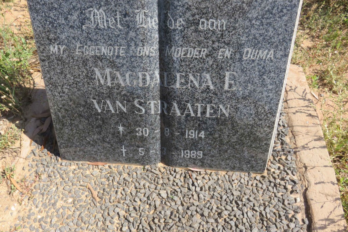 STRAATEN Magdalena E., van 1914-1989