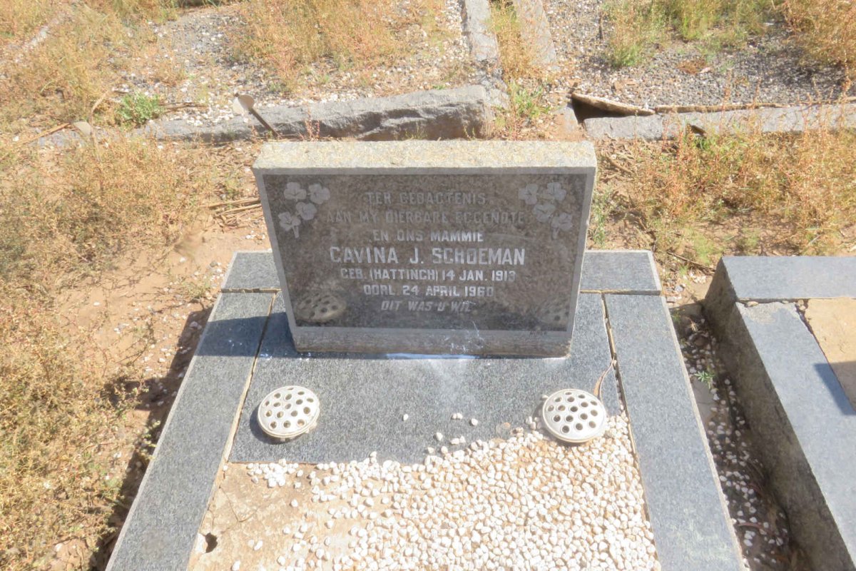 SCHOEMAN Gavina J. nee HATTINGH 1913-1960