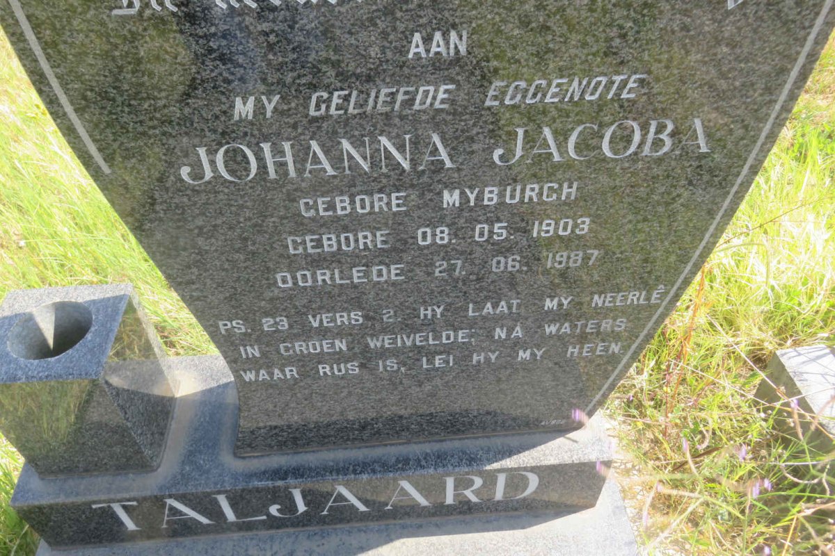 TALJAARD Johanna Jacoba nee MYBURGH 1903-1987