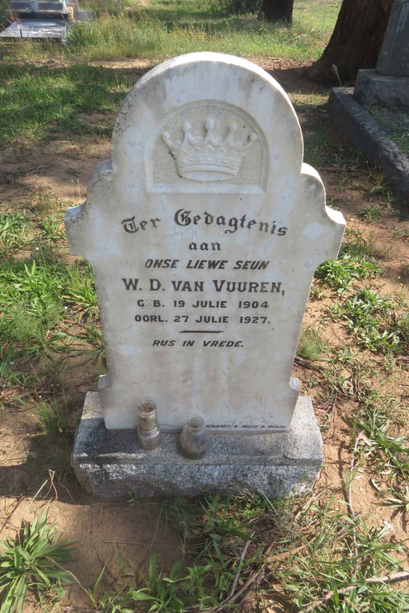 VUUREN W.D., van 1904-1927