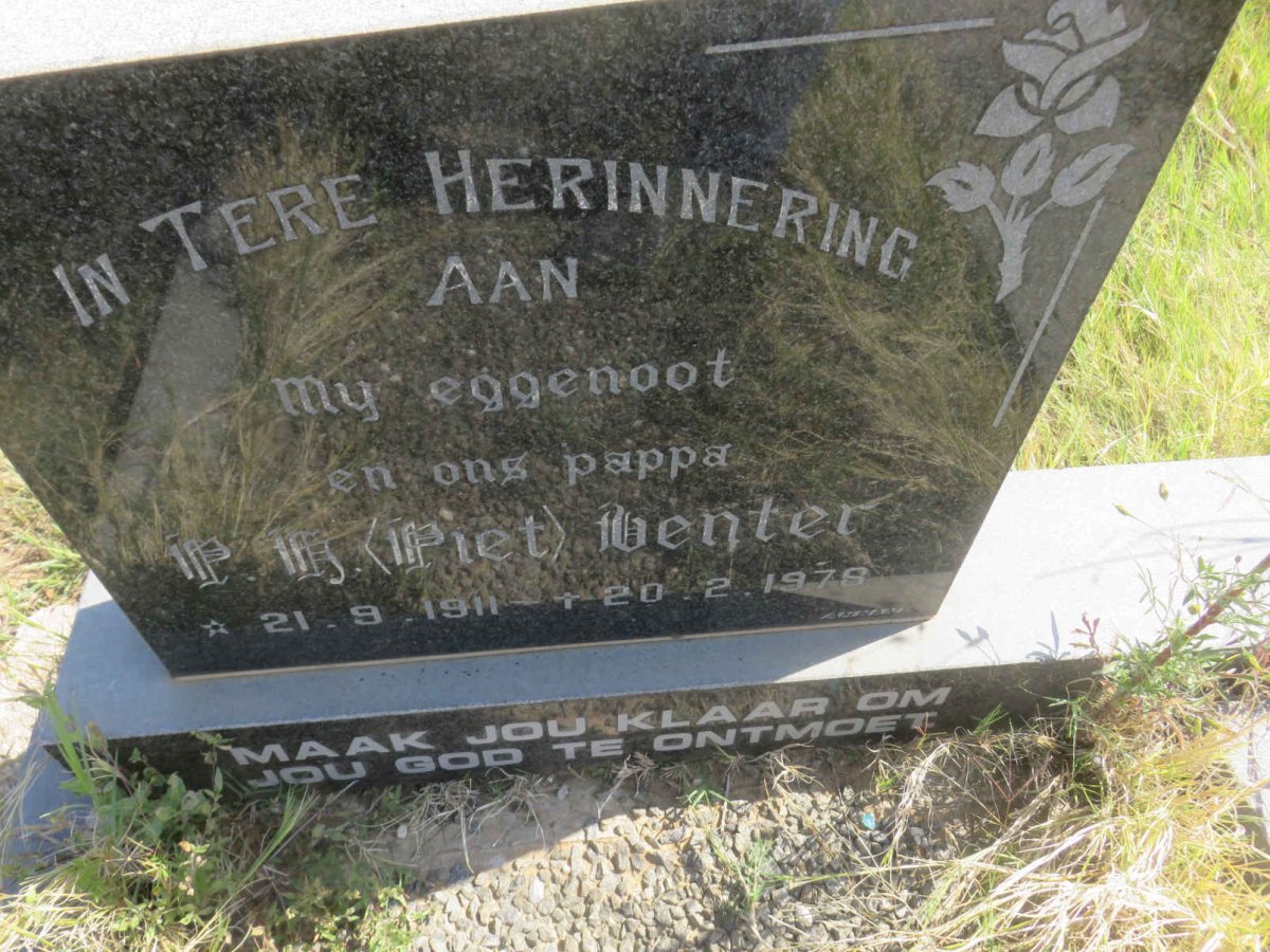 VENTER P.?. 1911-1978 &amp; C.F.M. 1923-1997