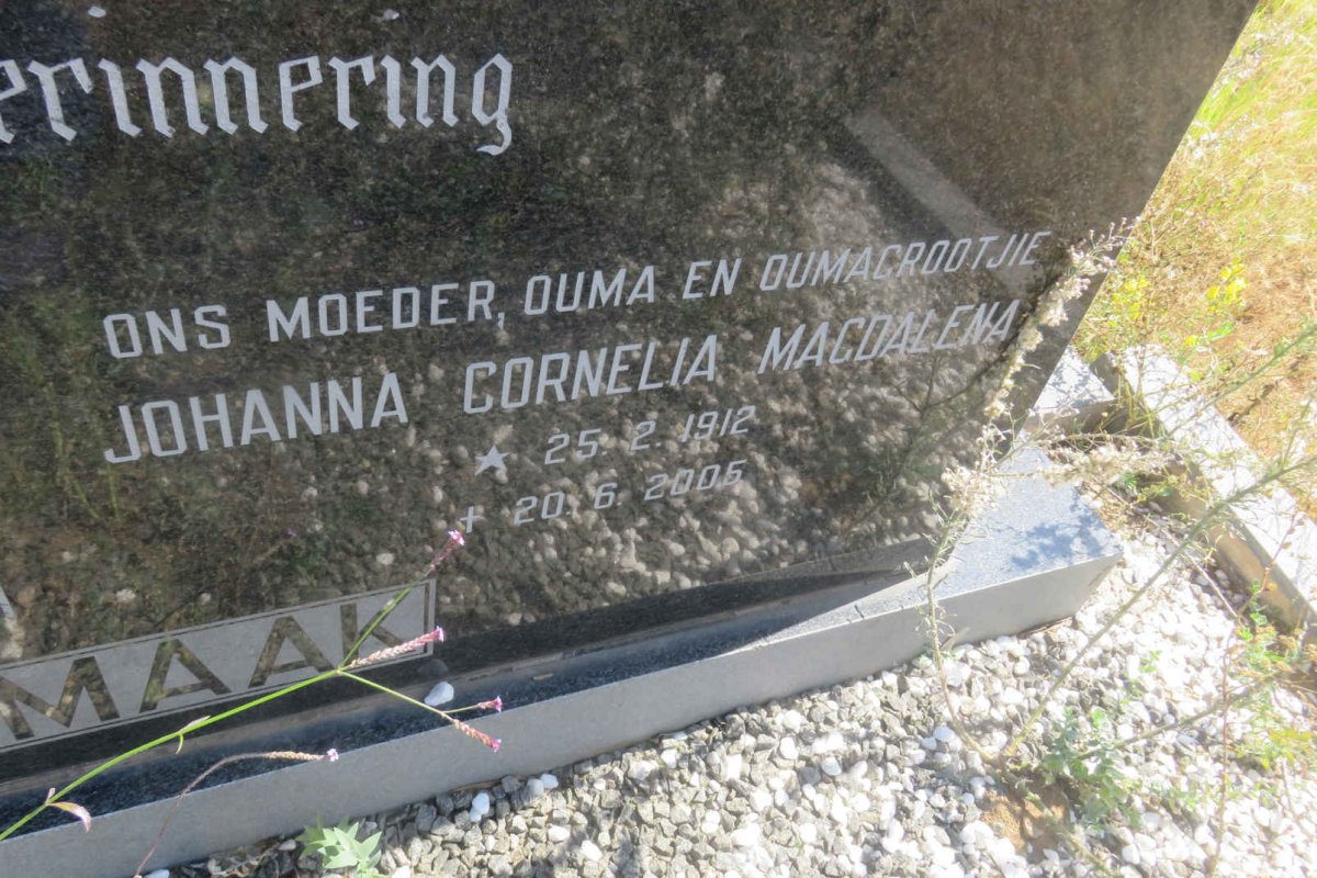 VERMAAK Jan Abraham 1912-1971 &amp; Johanna Cornelia Magdalena 1912-2005 _2