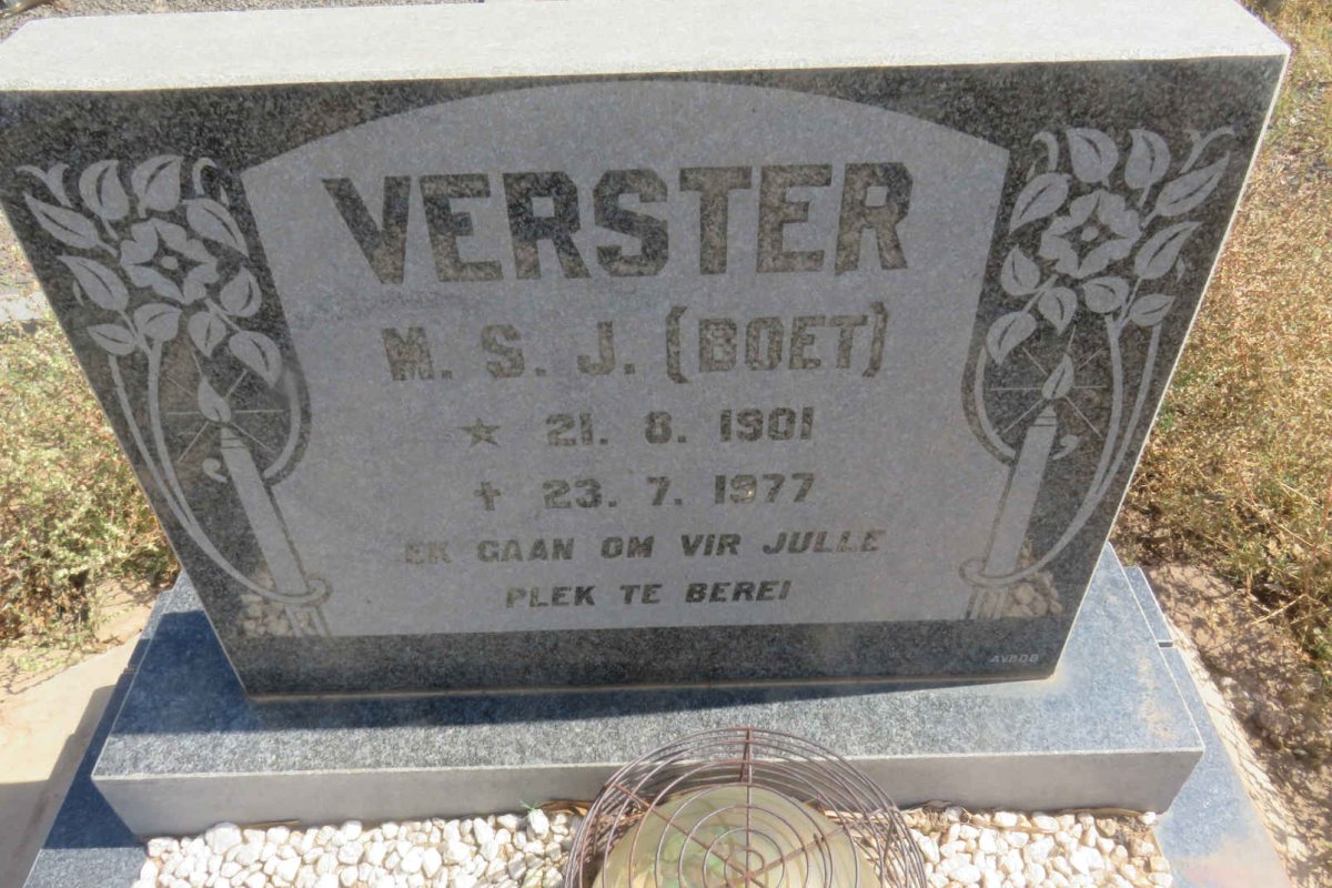 VERSTER M.S.J. 1901-1977