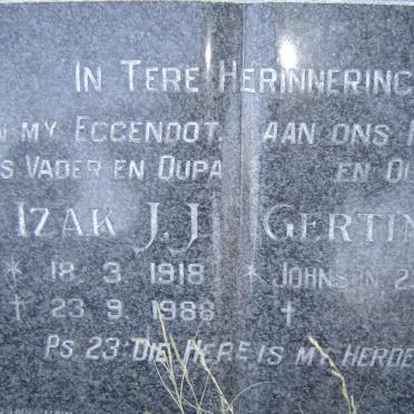 WESSELS Izak J.J. 1918-1988 &amp; Gertina C. JOHNSON 1918-