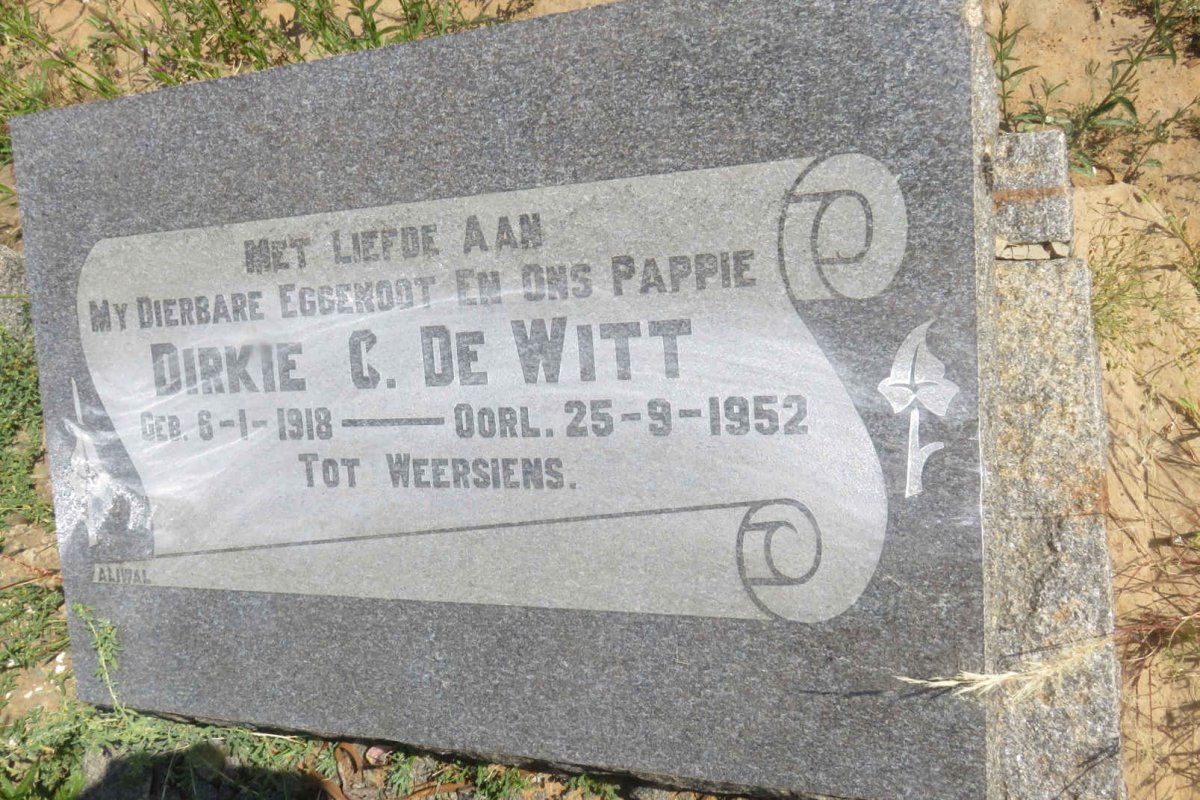 WITT Dirkie C., de 1918-1952