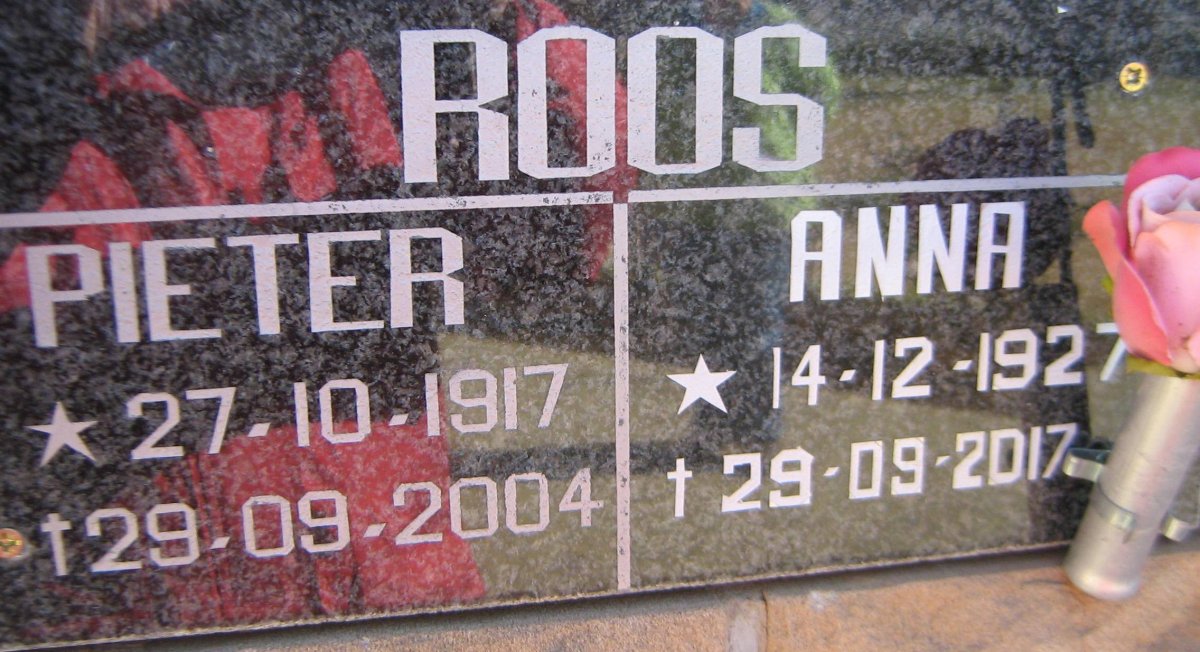 ROOS Pieter 1917-2004 &amp; Anna 1927-2017
