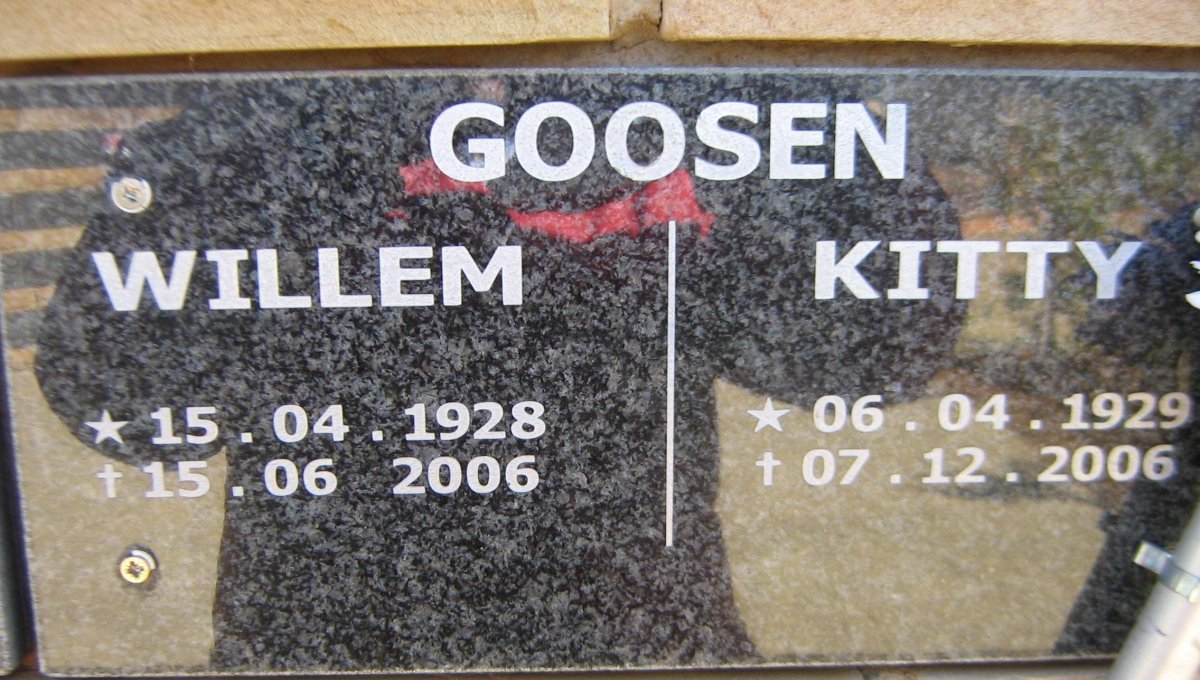 GOOSEN Willem 1928-2006 &amp; Kitty 1929-2006