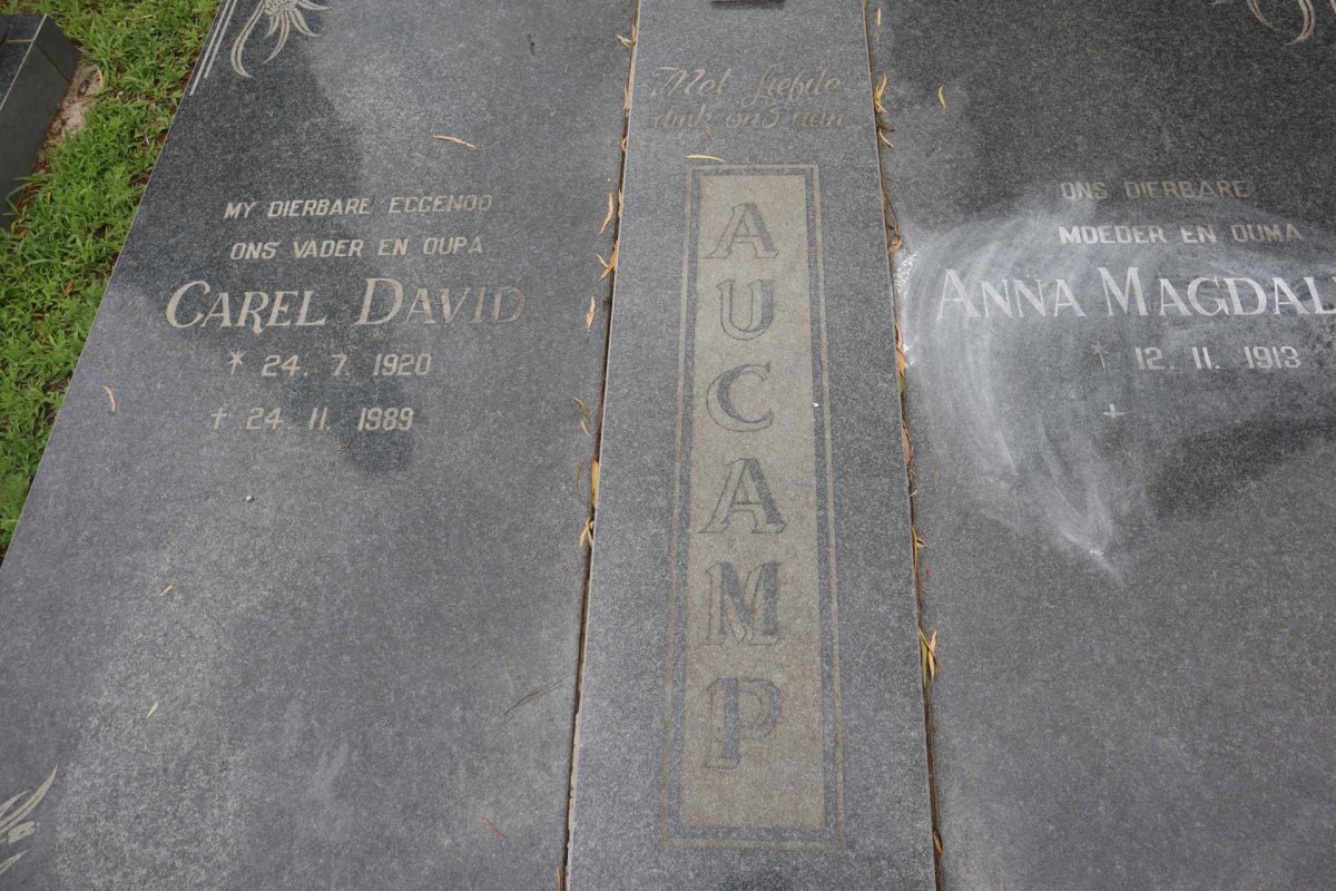 AUCAMP Carel David 1920-1989 &amp; Anna Magdalena 1913-