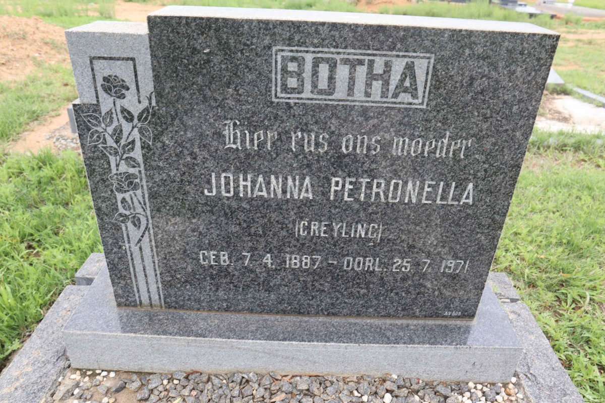 BOTHA Johanna Petronella nee GREYLING 1887-1971