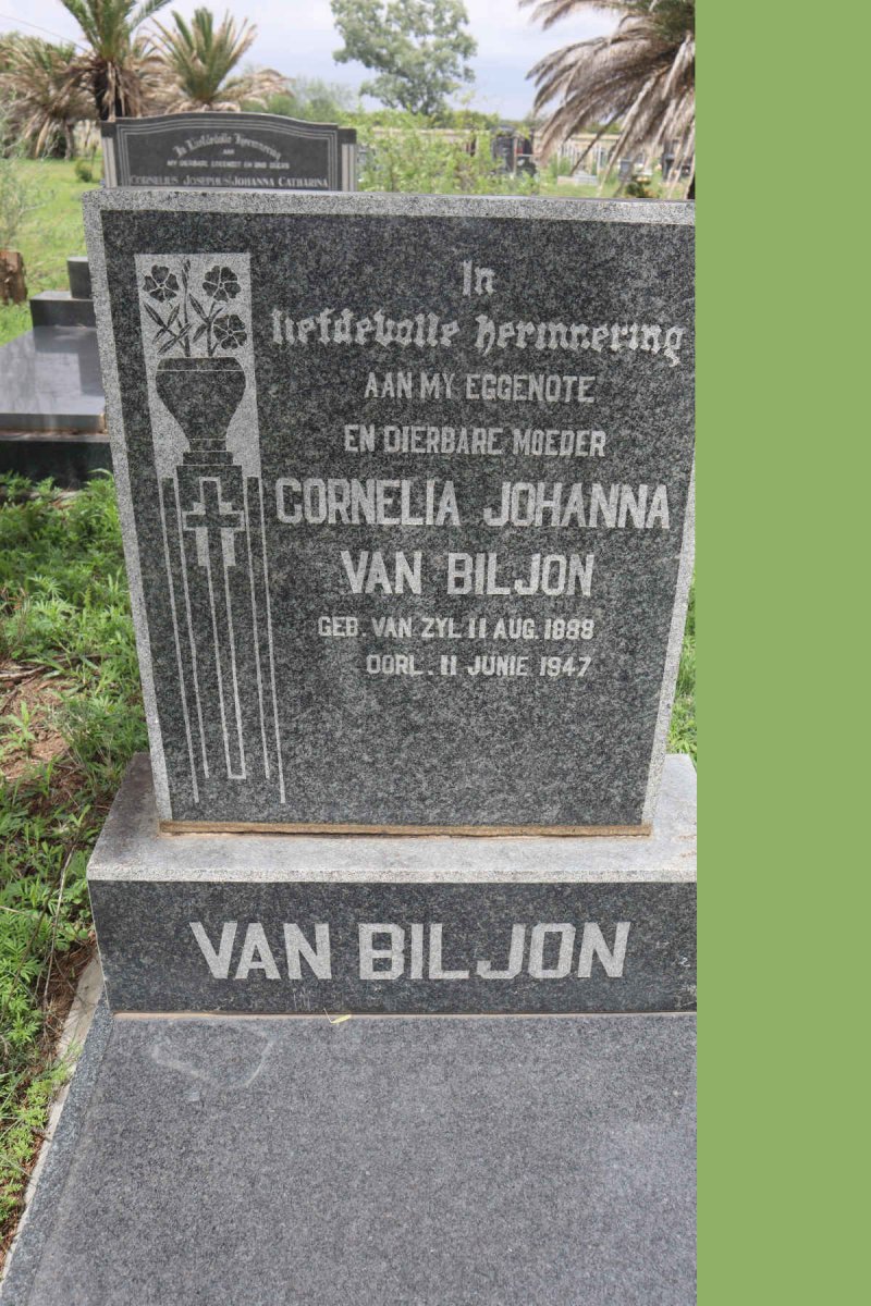 BILJON Cornelia Johanna, van nee VAN ZYL 1888-1957