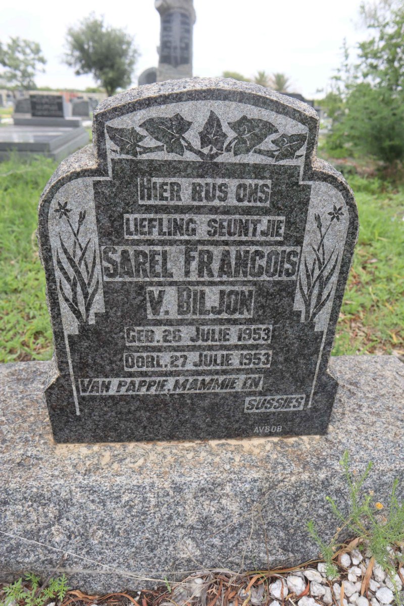 BILJON Sarel Francois, van 1953-1953