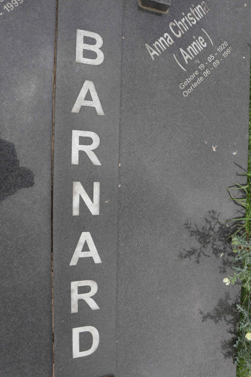 BARNARD Cornelius Johannes 1916-1999 &amp; Anna Christina 1920-1999