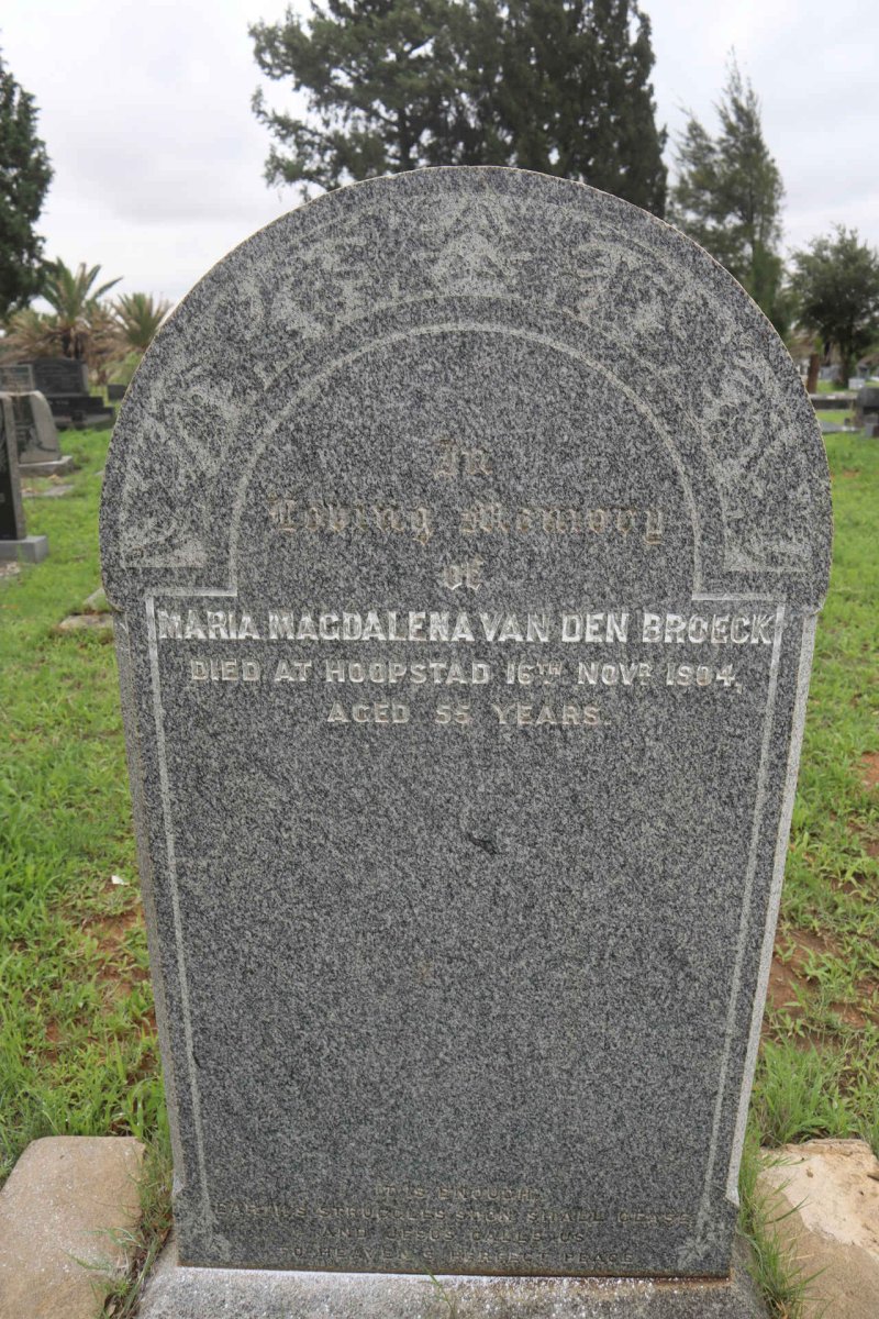 BROECK Maria Magdalena, van den -1904