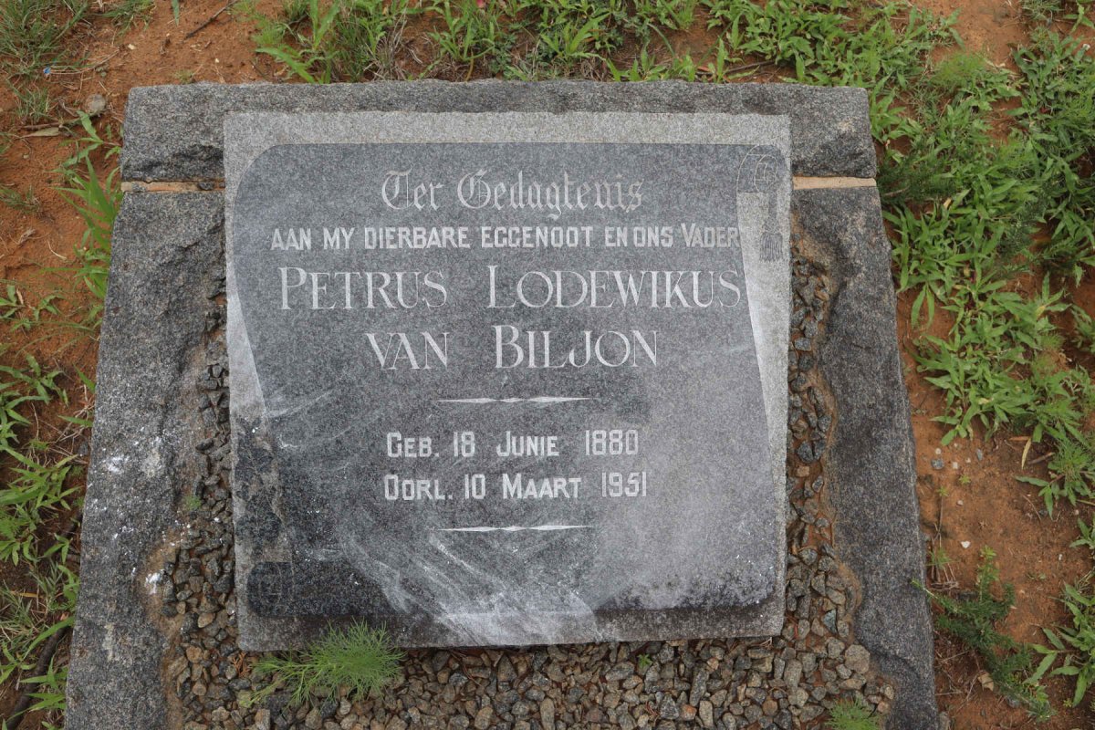 BILJON Petrus Lodewikus, van 1880-1951