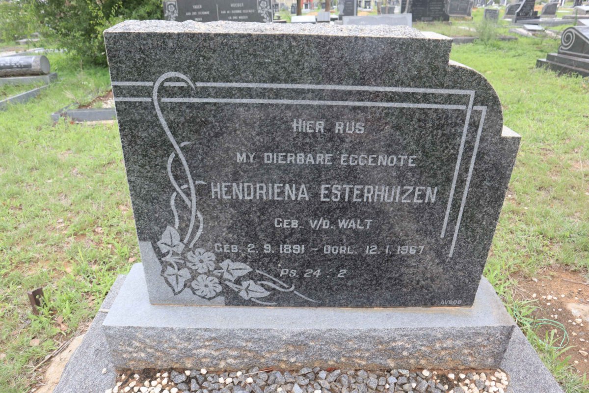 ESTERHUIZEN Hendriena nee V.D. WALT 1891-1967