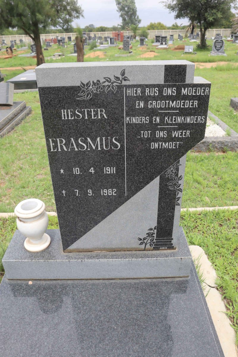 ERASMUS Hester 1911-1982