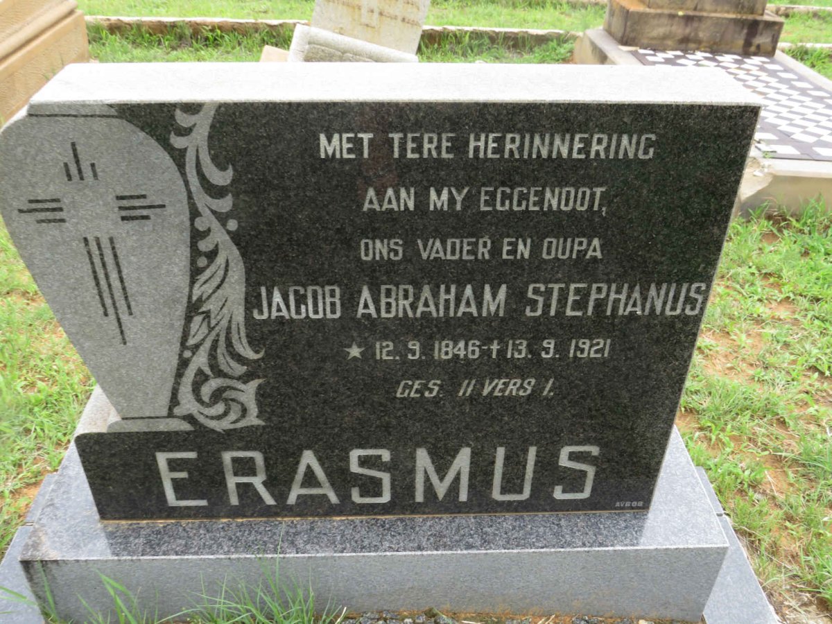 ERASMUS Jacob Abraham Stephanus 1846-1921